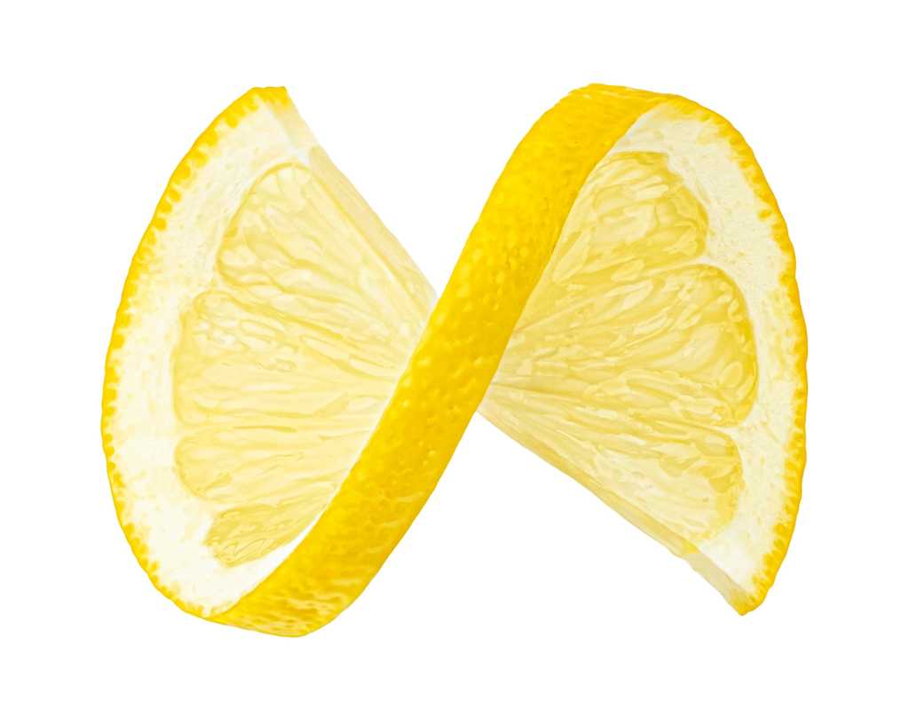 Lemon twist on a white background.