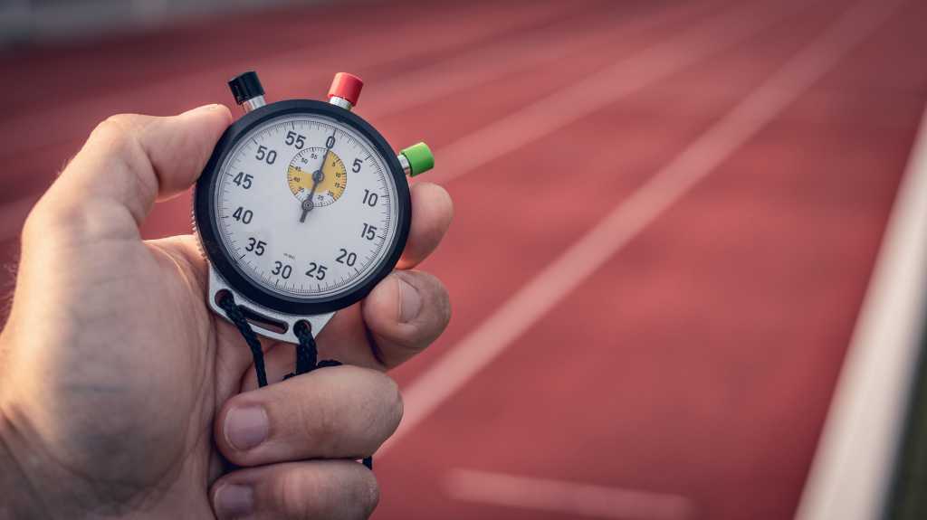 stop watch on a racetrack