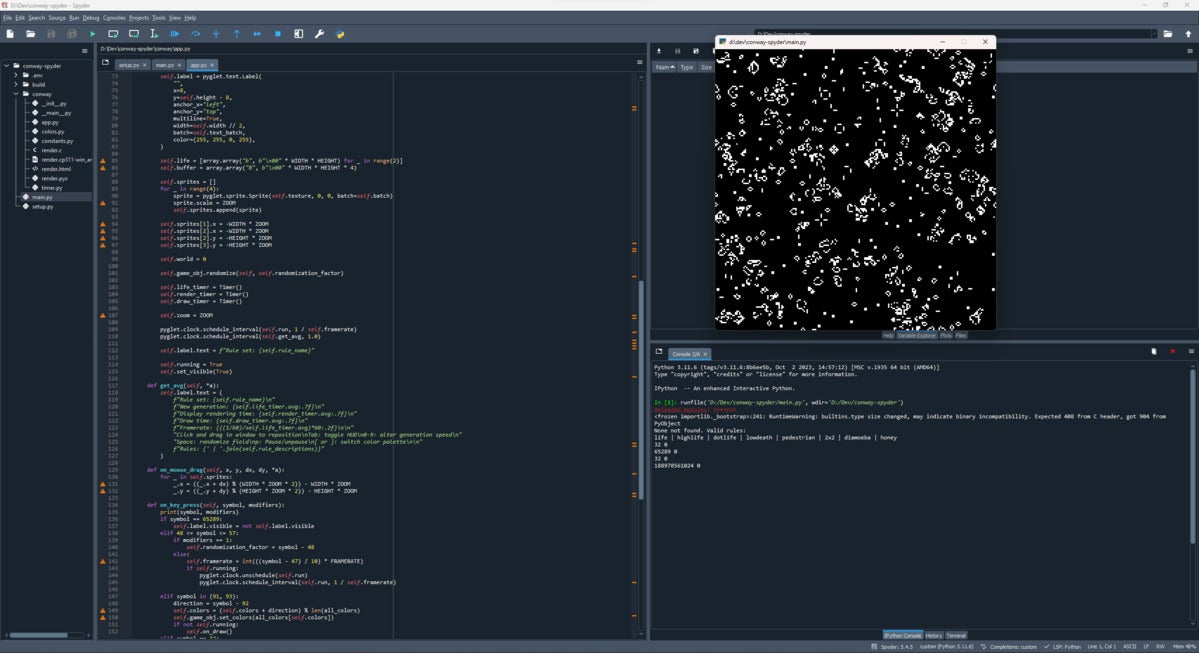 Spyder is a Python IDE for math and science, and other dev work too.