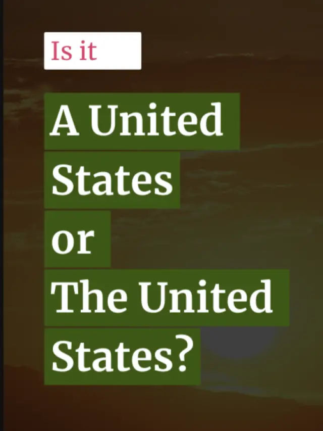 is it a united states or an united states?